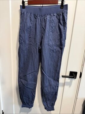 Faherty Slate Blue Elastic-Waist Jogger Pants Size Medium